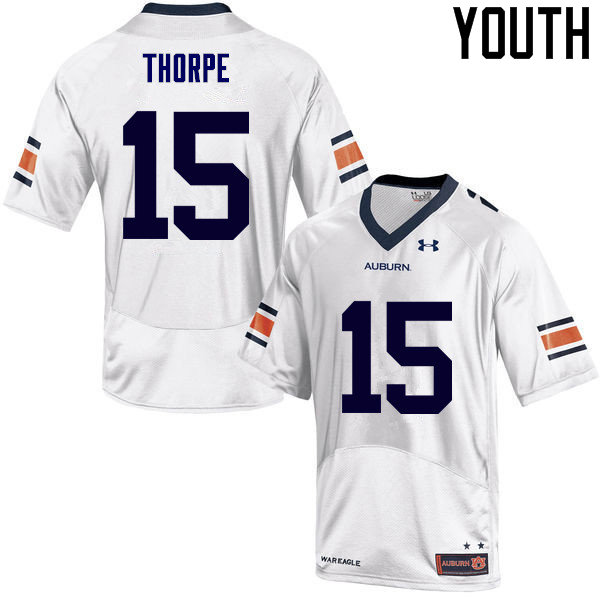 Youth Auburn Tigers #15 Neiko Thorpe College Football Jerseys Sale-White - Click Image to Close